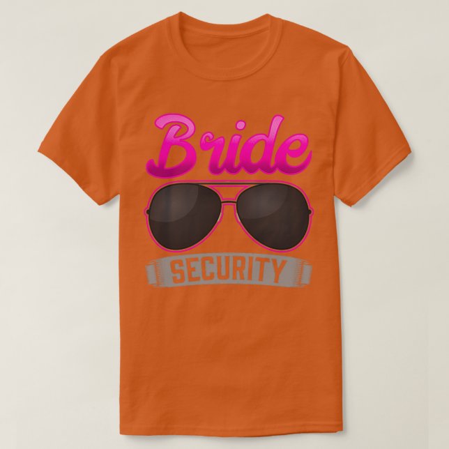 Bachelorette Party Giftermål Bride Security Girls T Shirt (Design framsida)