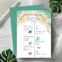 Bachelorette Party Girls Resa Tropical Itinerary