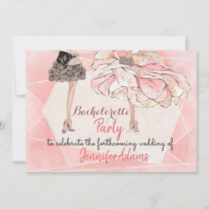 Bachelorette Party Glamourous Dacks Peach Tones Inbjudningar