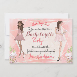 Bachelorette Party Glamourous Girls Peach Tones Inbjudningar