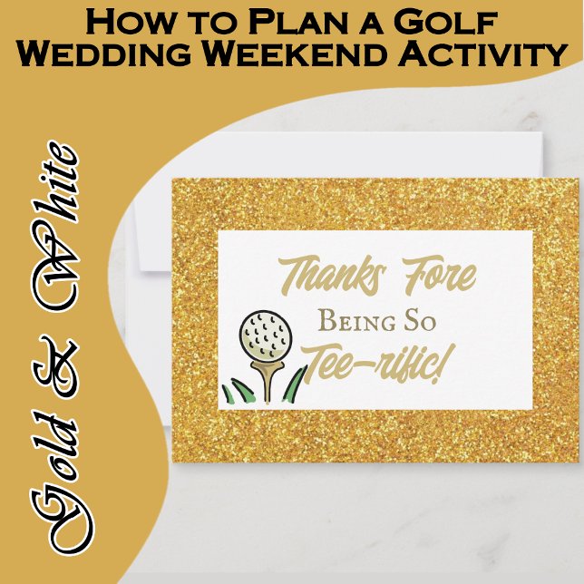 Bachelorette Party Golf Guld Glitter Last Swing Tack Kort (Don't forget to thank the awesome guests for attending your golfing event.)