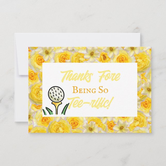 Bachelorette Party Golf Lemon Gult Last Swing Tack Kort (Framsida)