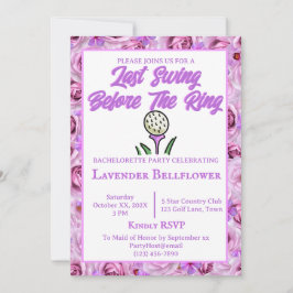 Bachelorette Party Golfing Lavender Photo Inbjudningar