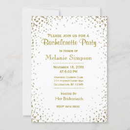 Bachelorette Party | Guld Confetti Inbjudningar