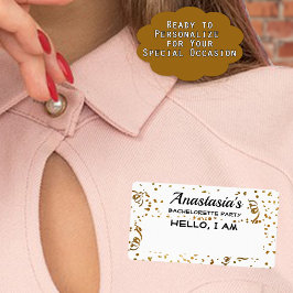 Bachelorette Party Guld Confetti Pappra Namn brick Fraktsedel