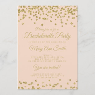Bachelorette Party Guld Glitter confetti Inbjudningar
