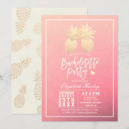 Bachelorette Party Guld Pineapple par Rosa ros Inbjudningar