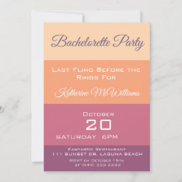 Bachelorette Party-Harvest Palette- Inbjudningar