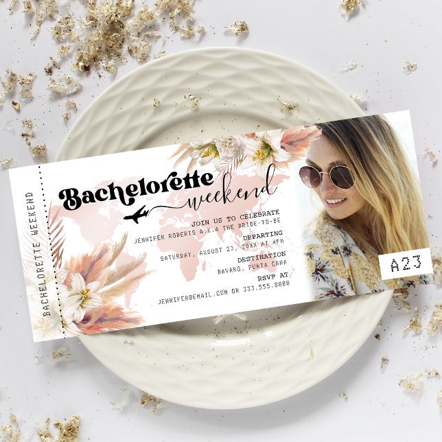 Bachelorette Party Helg Boarding Pass Inbjudningar (Skapare uppladdad)