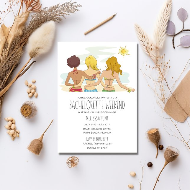 Bachelorette Party Helg Getaway Inbjudningar (Bachelorette Party Weekend Getaway Invitation)