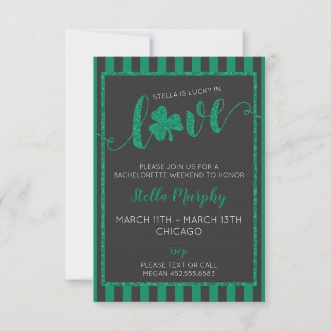 Bachelorette Party Helg Itinerary St. Paddy's  Inbjudningar (Framsida)