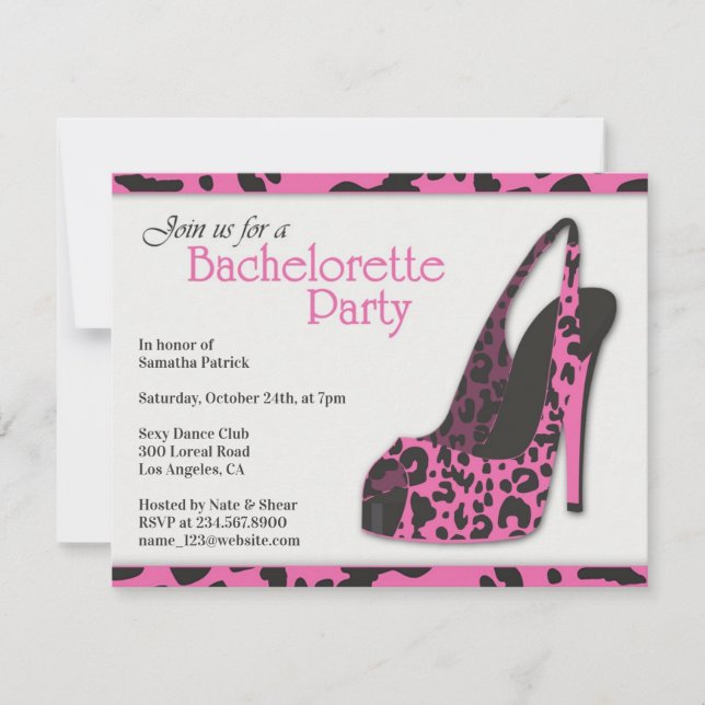 Bachelorette Party High Heel-inbjudan Inbjudningar (Framsida)