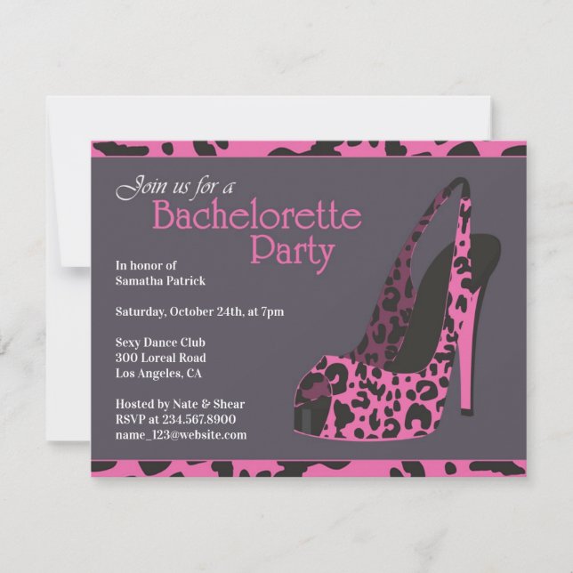 Bachelorette Party High Heel-inbjudan Inbjudningar (Framsida)