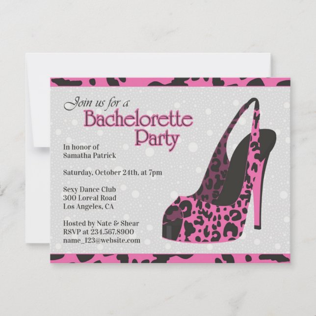 Bachelorette Party High Heel-inbjudan Inbjudningar (Framsida)