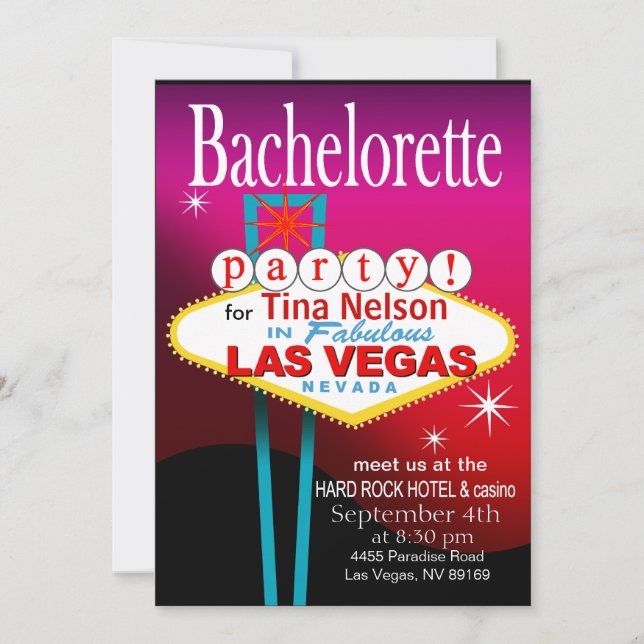 Bachelorette Party i Las Vegas Inbjudningar (Framsida)