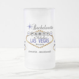 Bachelorette Party in Las Vegas - Mörk blått Frostat Ölglas
