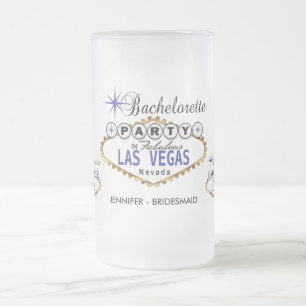 Bachelorette Party in Las Vegas - Mörk blått Frostat Ölglas