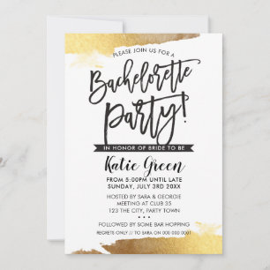 BACHELORETTE PARTY INBJUDAN modern luxe giltighet 