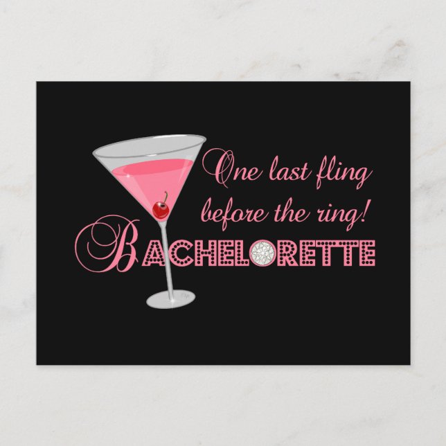 Bachelorette Party Inbjudan Vykort (Framsida)