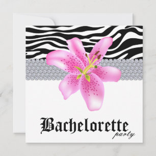 Bachelorette Party Inbjudan Zebra Lily Flower