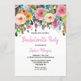 Bachelorette Party Investigation Rosa Blommigt Sub Inbjudningar