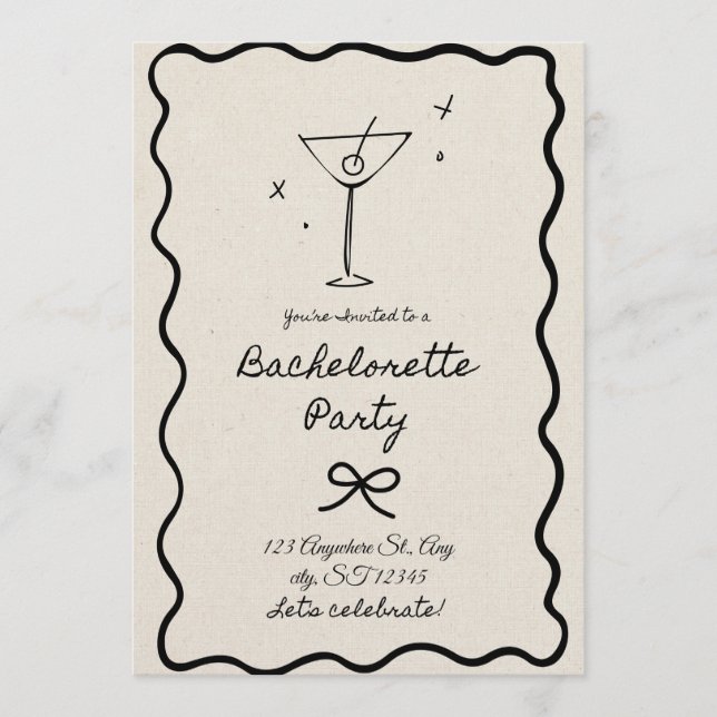 Bachelorette Party Invitation for Bride-to-Be Girl Inbjudningar (Framsida)