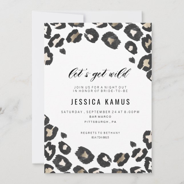BACHELORETTE PARTY INVITATION // LEOPARD PRINT INBJUDNINGAR (Framsida)