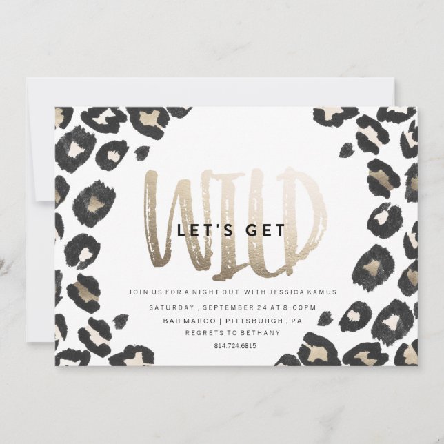 BACHELORETTE PARTY INVITATION // LEOPARD PRINT INBJUDNINGAR (Framsida)