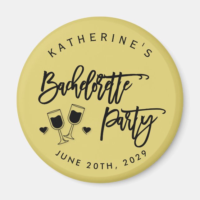 Bachelorette Party Island Citrus Yellow Magnets Magnet (Framsidan)