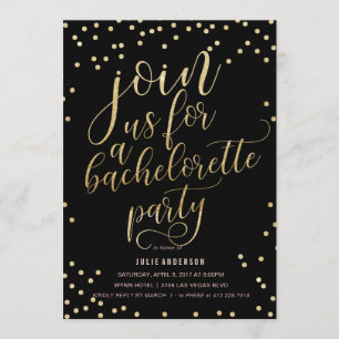 BACHELORETTE Party ITINERARY // BLACK Kallelse Inbjudningar