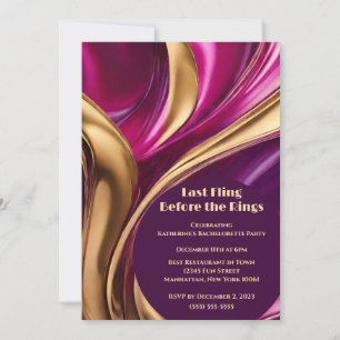Bachelorette Party-Last Fling before Ringar- Inbjudningar