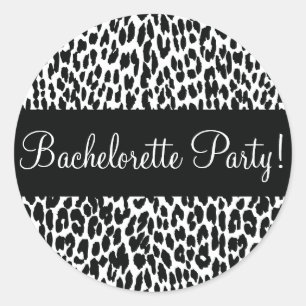 Bachelorette Party Leopard EnKue Sticker Seal Runt Klistermärke