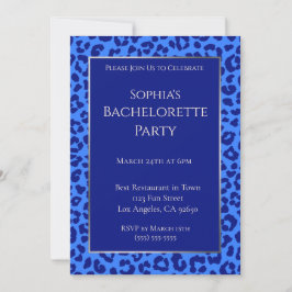 Bachelorette Party-Leopard Mönster-Blue- Inbjudningar