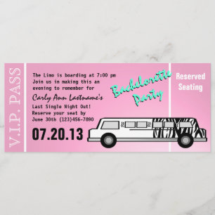 Bachelorette Party Limo Pass Inbjudningar