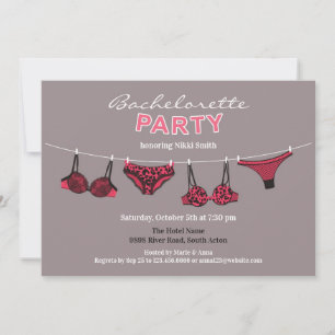 Bachelorette Party Lingerie Flat-inbjudan Inbjudningar