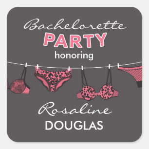 Bachelorette Party Lingerie Sticker Fyrkantigt Klistermärke