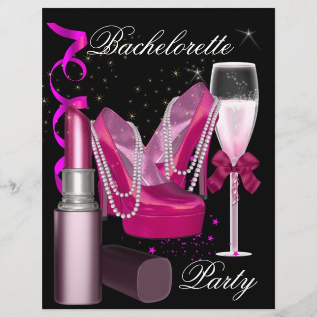 Bachelorette Party Lipstick Rosa Shoes Champagne 1 (Framsida)