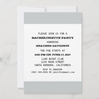 Bachelorette Party-mall Inbjudningar