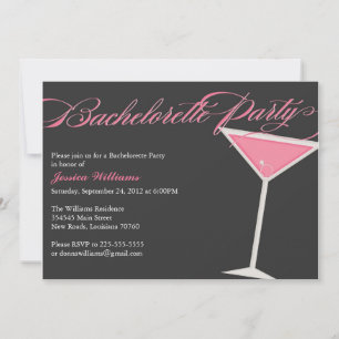 Bachelorette Party Martini Inbjudningar