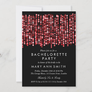 Bachelorette Party Modern Red Ljus Inbjudningar
