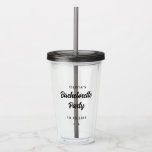 Bachelorette Party Möhippa Bride Squad Namn Take Away Mugg<br><div class="desc">En enkel minsta svarttexttypografi för ett parti eller en möhippa med bachelorette. Anteckningstexten är anpassade och kan ändras till en egen fras. Du kan ändra teckensnitt,  teckensnitt färg,  storlekt teckensnitt,  avstånd för brev,  färg i bakgrunden och flytta texten med Verktyg i Design.</div>