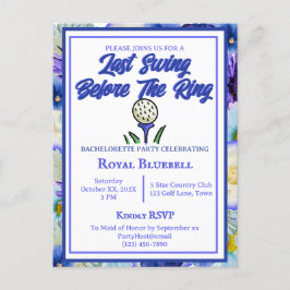 Bachelorette Party Möhippa Golf Blåa blommor Vykort