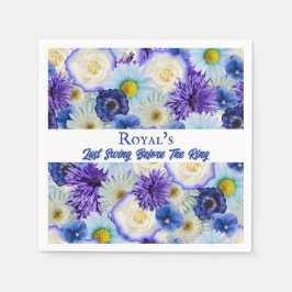 Bachelorette Party Möhippa Golf Blue Blommigt Pappersservett
