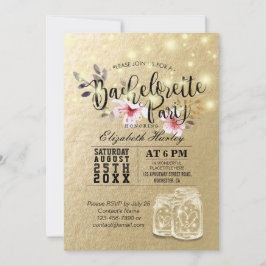 Bachelorette Party Möhippa Mason Burk Ljus Inbjudningar