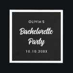 Bachelorette Party Möhippa Namn Bride Squad Pappersservett<br><div class="desc">En enkel,  minimalistisk svartvit design för ett parti eller en möhippa med bachelorette. Anteckningstexten är anpassade och kan ändras till en egen fras. Du kan ändra teckensnitt,  teckensnitt färg,  storlekt teckensnitt,  avstånd för brev,  färg i bakgrunden och flytta texten med Verktyg i Design.</div>