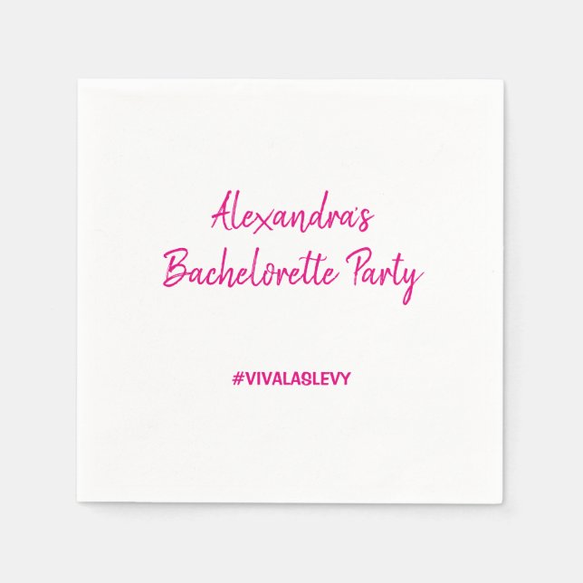 Bachelorette Party Napkins med Hashtag Rosa Pappersservett (Framsidan)