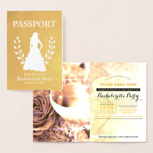 Bachelorette Party-pass guld foil Folierat Kort