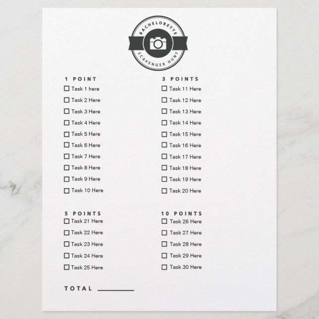 Bachelorette Party Photo Scavenger Hunt Game (Framsida)