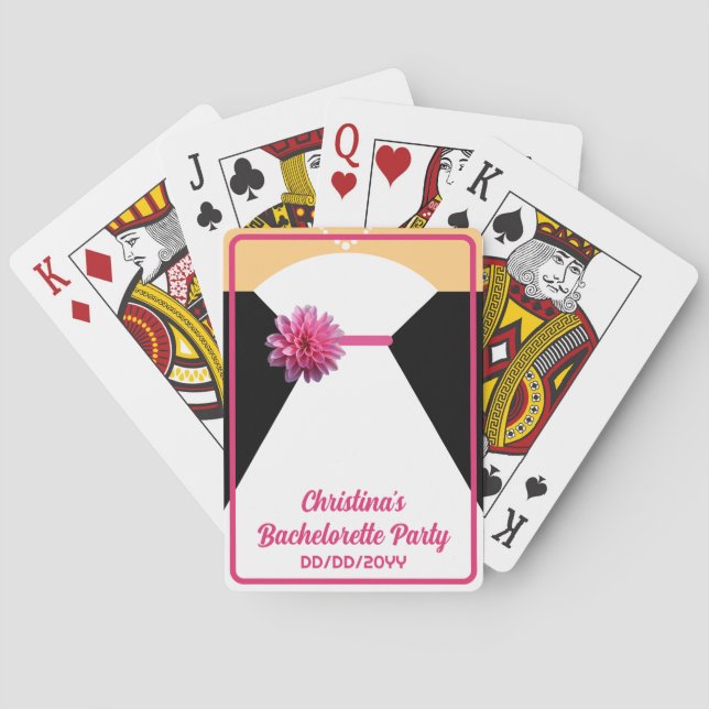 Bachelorette Party Poker White and Pink Bride Casinokort (Baksidan)