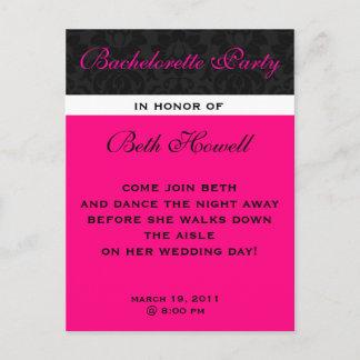 Bachelorette Party Postcard inbjudan Vykort